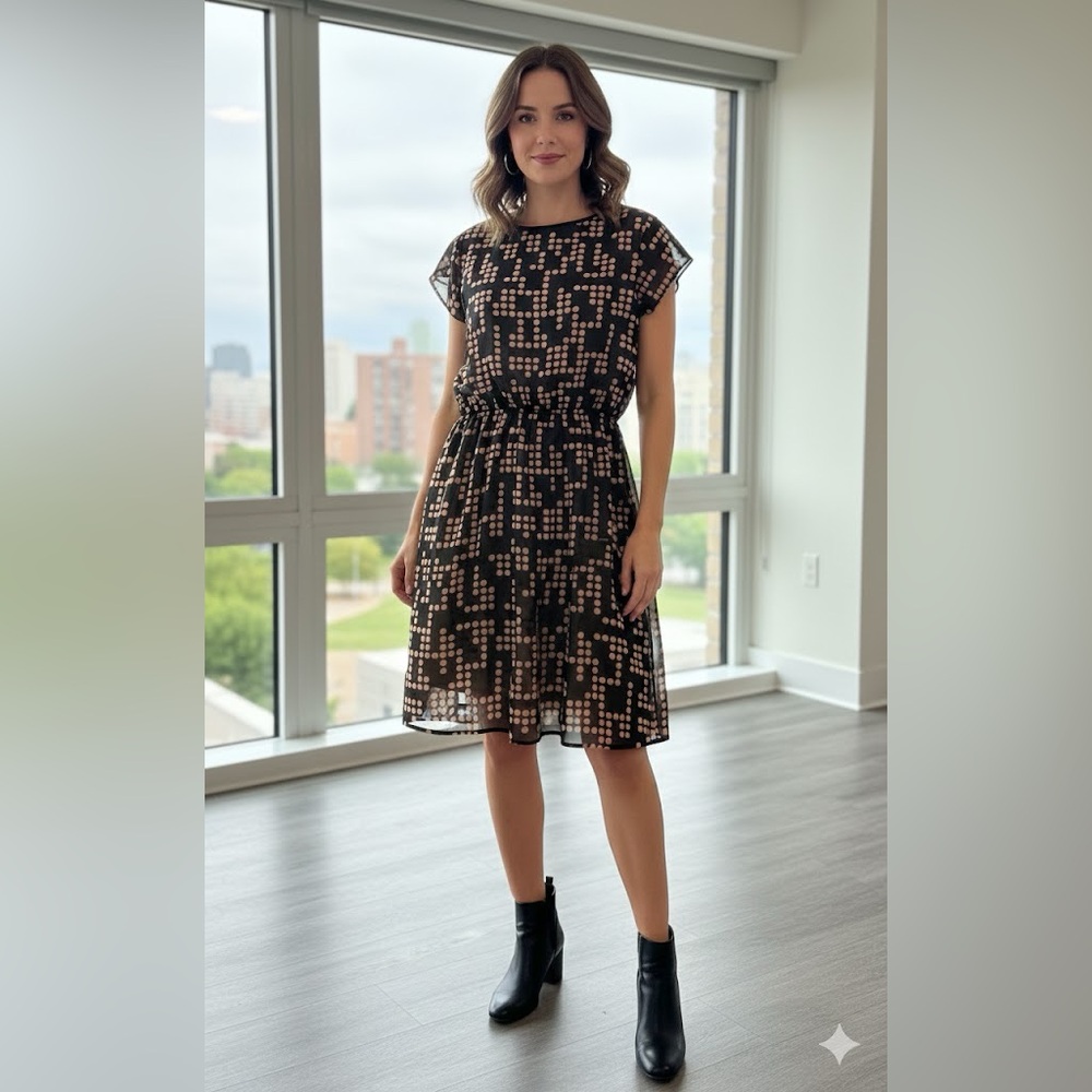 St-Martins Scandinavian Design Mia Dot Print Dress - Sz 38 (US 6/8)